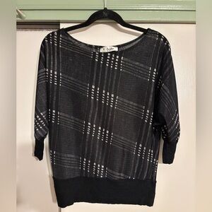 Black and White Plaid Women's Top